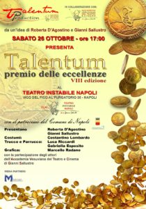 Ottava edizione di “Talentum – Il premio delle eccellenze”, il 26 ottobre 2024 al Teatro Instabile Napoli