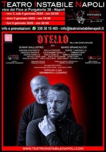 “Otello”, di William Shakespeare, adattamento e regia di Gianmarco Cesario, dal 3 al 6 gennaio 2025 al Teatro Instabile Napoli