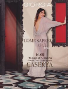 Giorgia in concerto alla Reggia di Caserta per la decima edizione del festival Un’Estate da Belvedere, il 16 settembre 2025