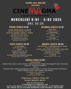 Al via la V edizione di “Cinemagma”, dall’8 gennaio 2025 nel Teatro Sala Molière di Pozzuoli